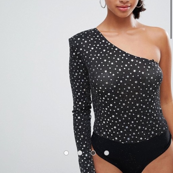 ASOS Tops - one shoulder sequin bodysuit